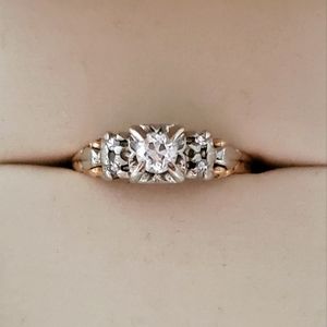 Antique Mine Cut Diamond Engagement Ring